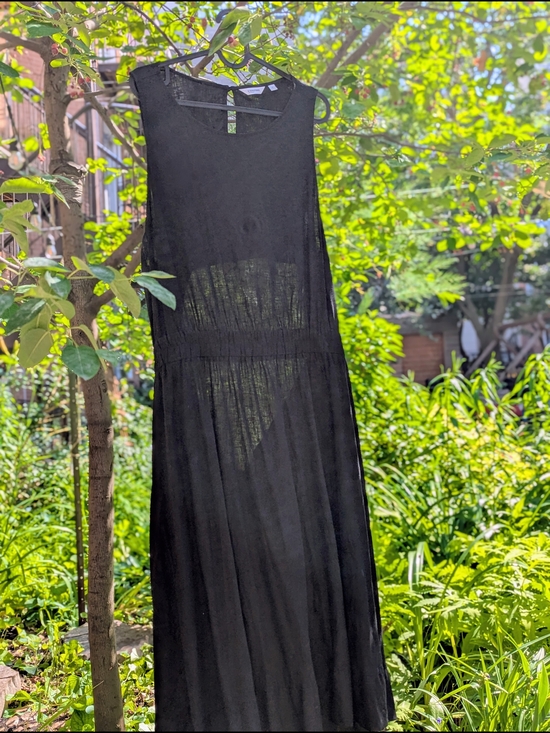 Reitmans Dresses & Skirts - 100% Linen Plus Size Black Midi Dress | Open Back | Scandinavian Minimal | 2X